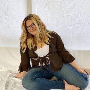 cato tie/lace blouse